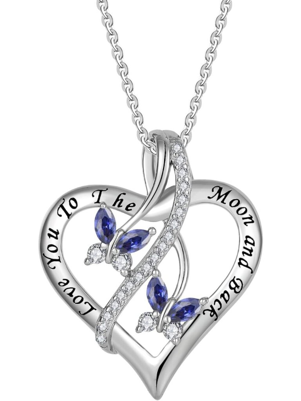 Sterling Silver Love You to The Moon and Back Necklace - Perfect Gift for Her
